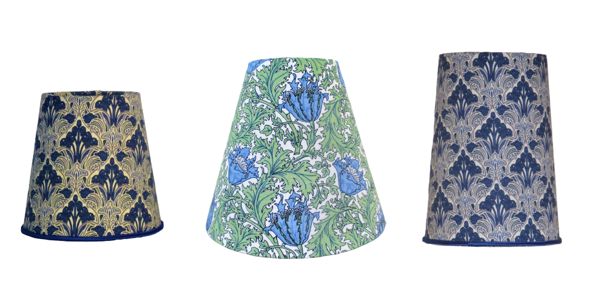 Abat-jour Parachute Vert Premier Lampshades, Motif William Morris Orchid Buttercup, Sur Mesure