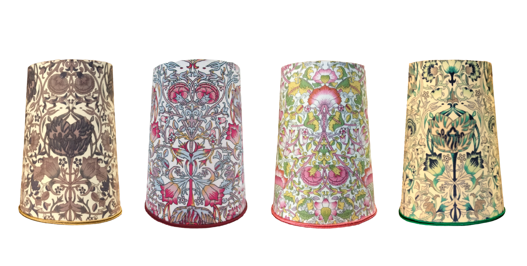 Abat-jour Standard Sur Mesure 22 Pouces - Motif William Morris "Frawberry Thief" Rouge